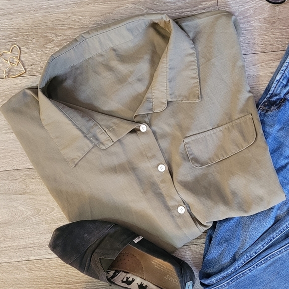 Green Button Down Shirt - Picture 3 of 7